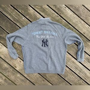 Tommy Bahama X New York Yankees Half Zip Sweater